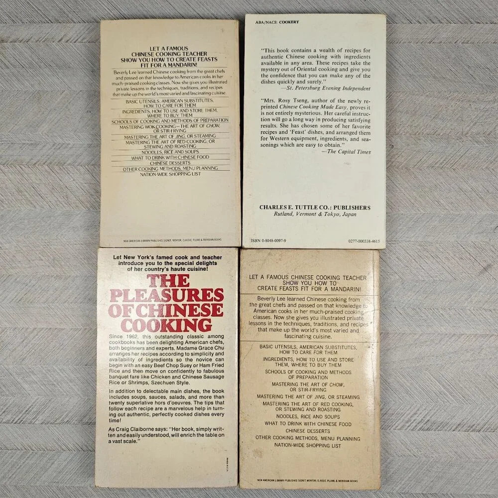 Vintage Chinese Cookbooks Paperback Lot Of 4 Local Ethnic Recipes